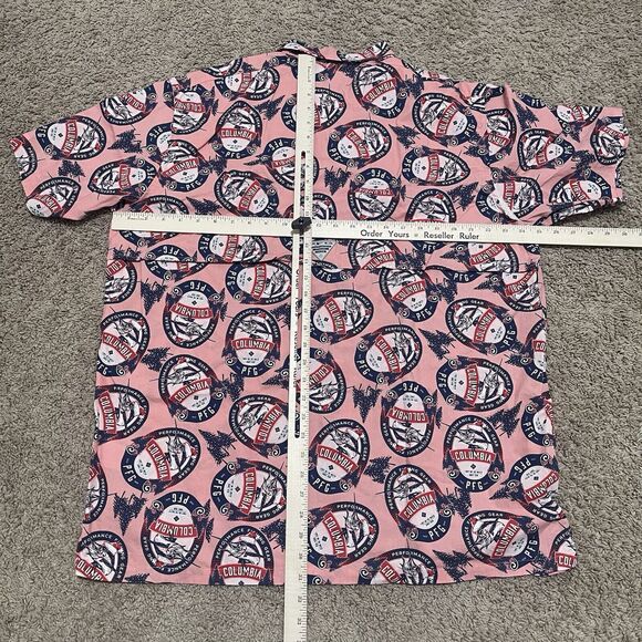 Columbia PFG Shirt Mens XL Salmon Red Vented Trollers Best Fishing Outdoor AOP - Picture 9 of 12